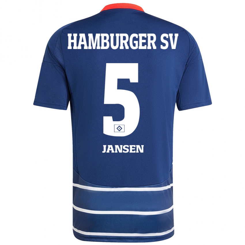 Kinderen Marcell Jansen #5 Donkerblauw Uitshirt Uittenue 2024/25 T-Shirt België