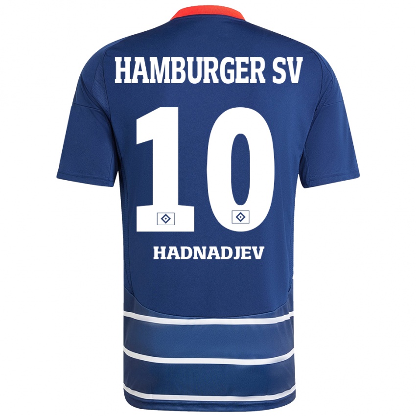 Enfant Maillot Marko Hadnadjev #10 Bleu Foncé Tenues Extérieur 2024/25 T-Shirt Belgique