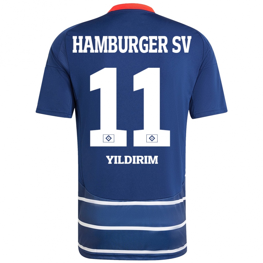 Enfant Maillot Mehmet Yildirim #11 Bleu Foncé Tenues Extérieur 2024/25 T-Shirt Belgique