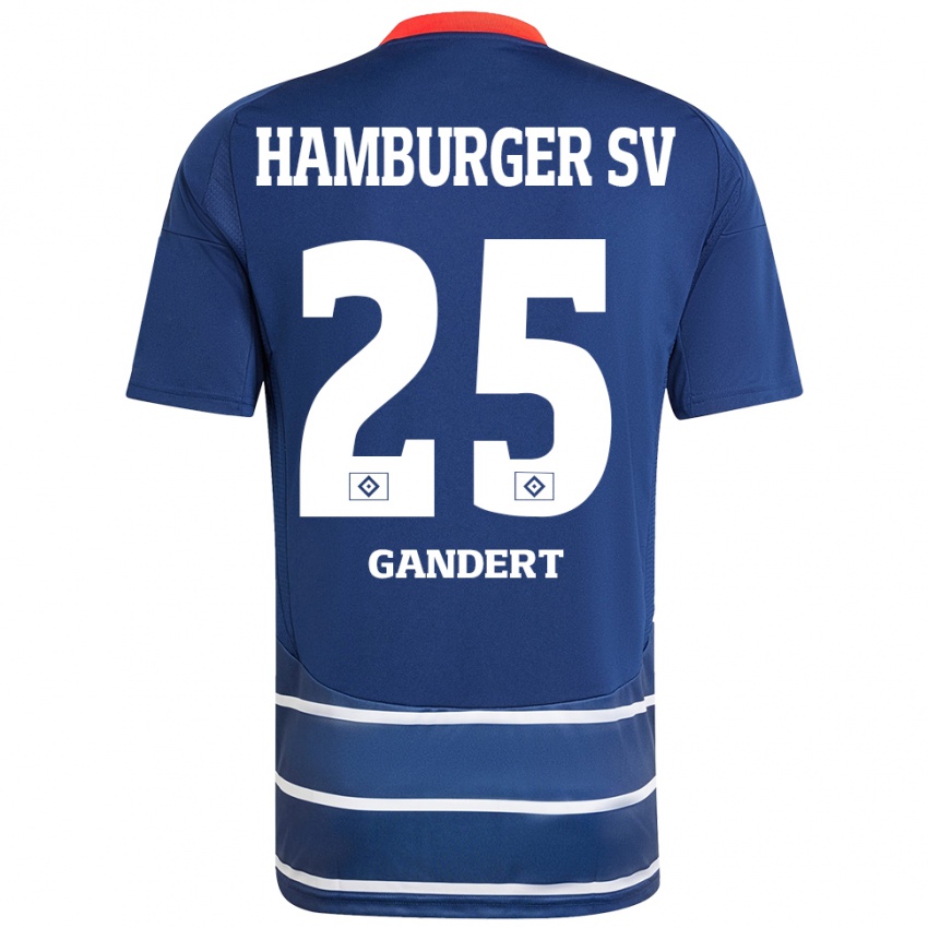 Enfant Maillot Jeremy Gandert #25 Bleu Foncé Tenues Extérieur 2024/25 T-Shirt Belgique