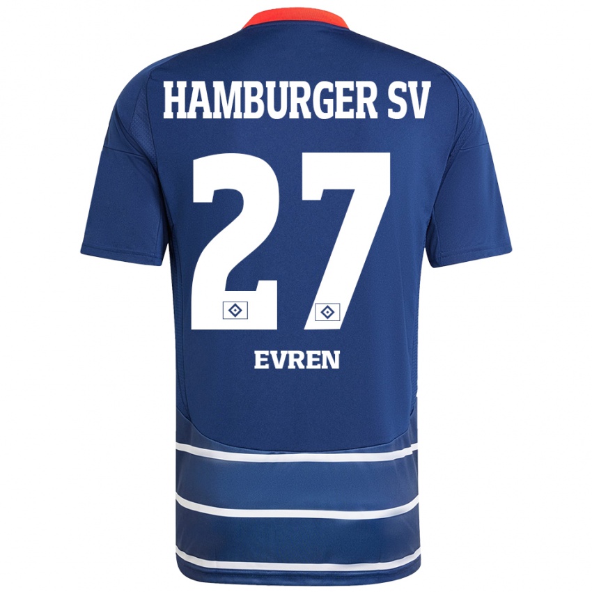 Enfant Maillot Batuhan Evren #27 Bleu Foncé Tenues Extérieur 2024/25 T-Shirt Belgique