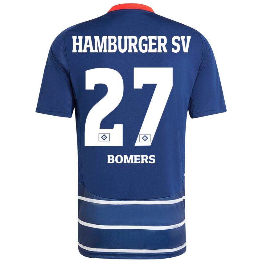 Enfant Maillot Henrik Bomers #27 Bleu Foncé Tenues Extérieur 2024/25 T-Shirt Belgique