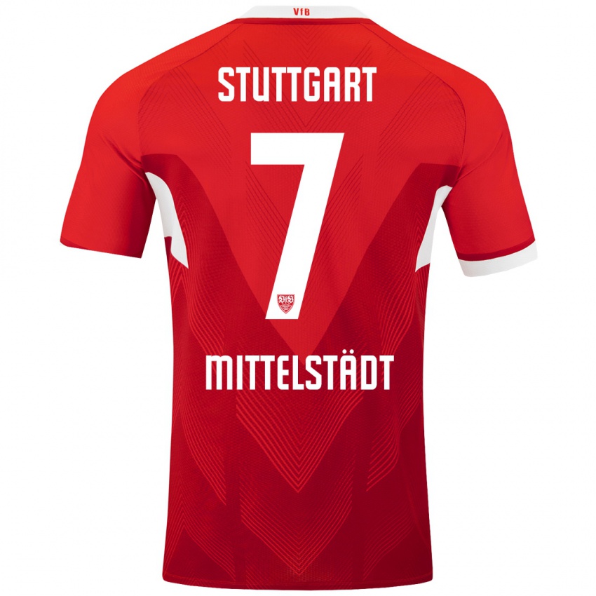 Kinderen Maximilian Mittelstädt #7 Rood Wit Uitshirt Uittenue 2024/25 T-Shirt België