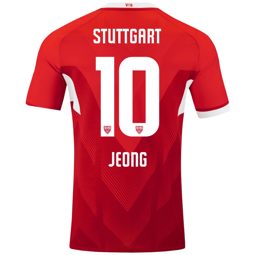 Enfant Maillot Woo-Yeong Jeong #10 Blanc Rouge Tenues Extérieur 2024/25 T-Shirt Belgique