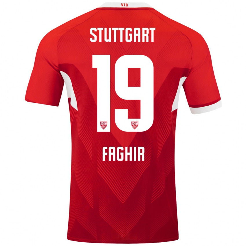 Kinderen Wahid Faghir #19 Rood Wit Uitshirt Uittenue 2024/25 T-Shirt België