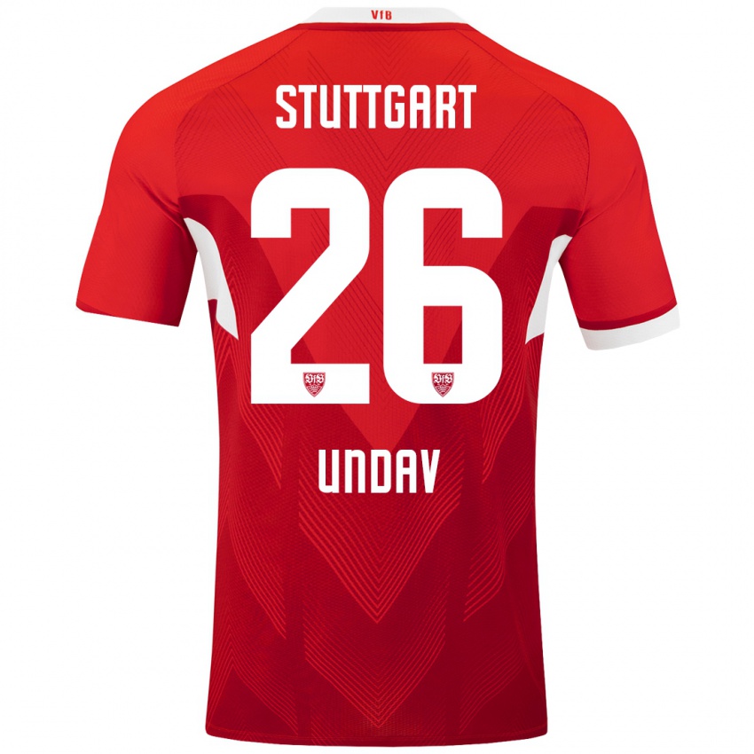 Kinderen Deniz Undav #26 Rood Wit Uitshirt Uittenue 2024/25 T-Shirt België