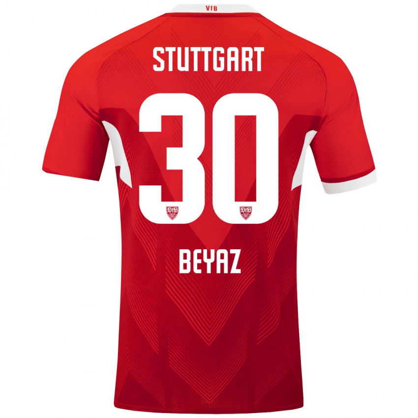 Kinderen Ömer Beyaz #30 Rood Wit Uitshirt Uittenue 2024/25 T-Shirt België