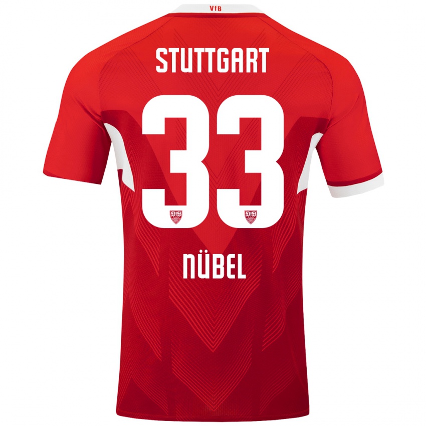 Kinderen Alexander Nübel #33 Rood Wit Uitshirt Uittenue 2024/25 T-Shirt België