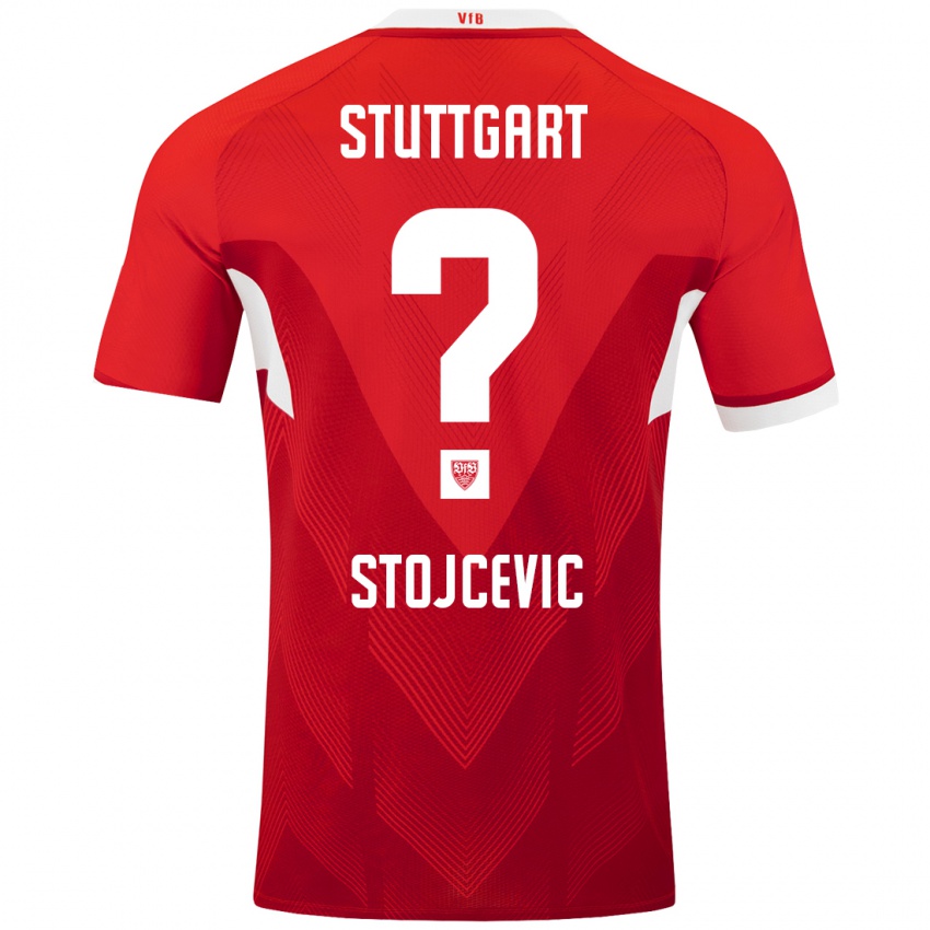 Kinderen Martin Stojcevic #0 Rood Wit Uitshirt Uittenue 2024/25 T-Shirt België