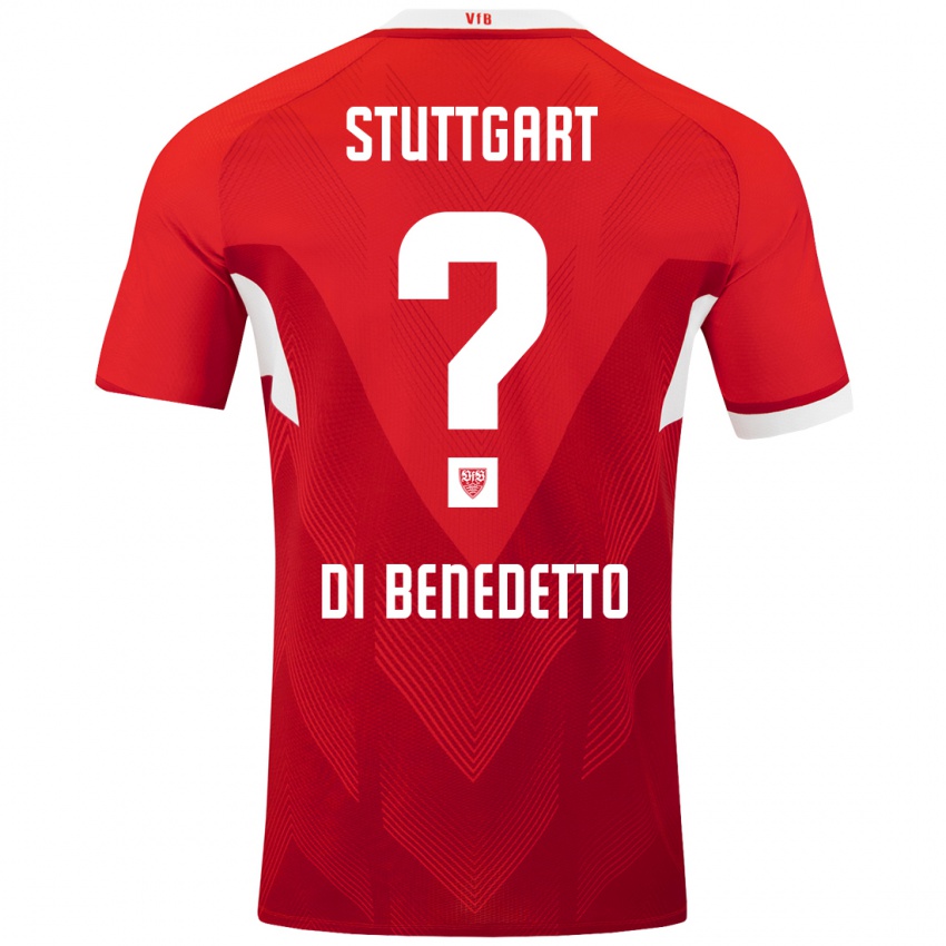 Kinderen Massimo Di Benedetto #0 Rood Wit Uitshirt Uittenue 2024/25 T-Shirt België