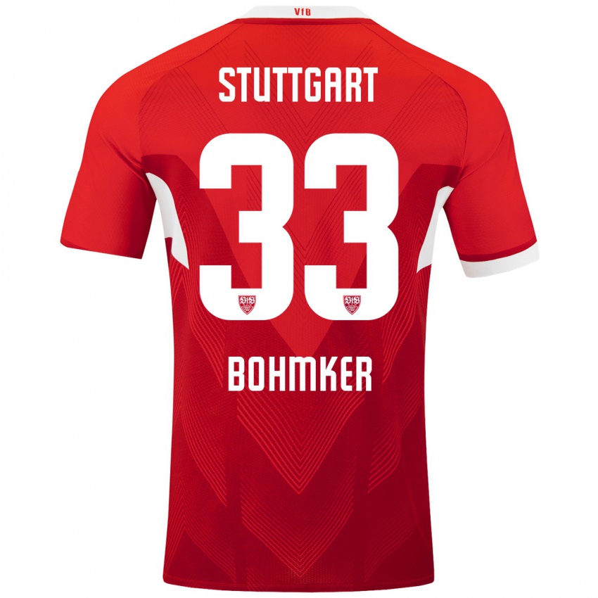 Kinderen Finn Böhmker #33 Rood Wit Uitshirt Uittenue 2024/25 T-Shirt België