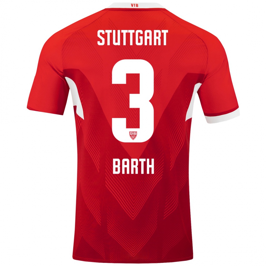 Kinderen Lara Barth #3 Rood Wit Uitshirt Uittenue 2024/25 T-Shirt België