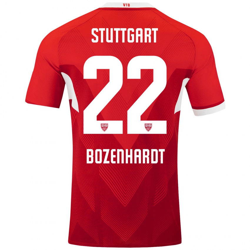 Kinderen Laura Bozenhardt #22 Rood Wit Uitshirt Uittenue 2024/25 T-Shirt België