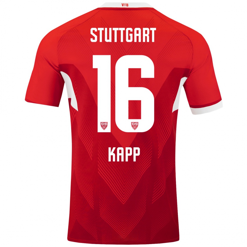 Kinderen Patrick Kapp #16 Rood Wit Uitshirt Uittenue 2024/25 T-Shirt België