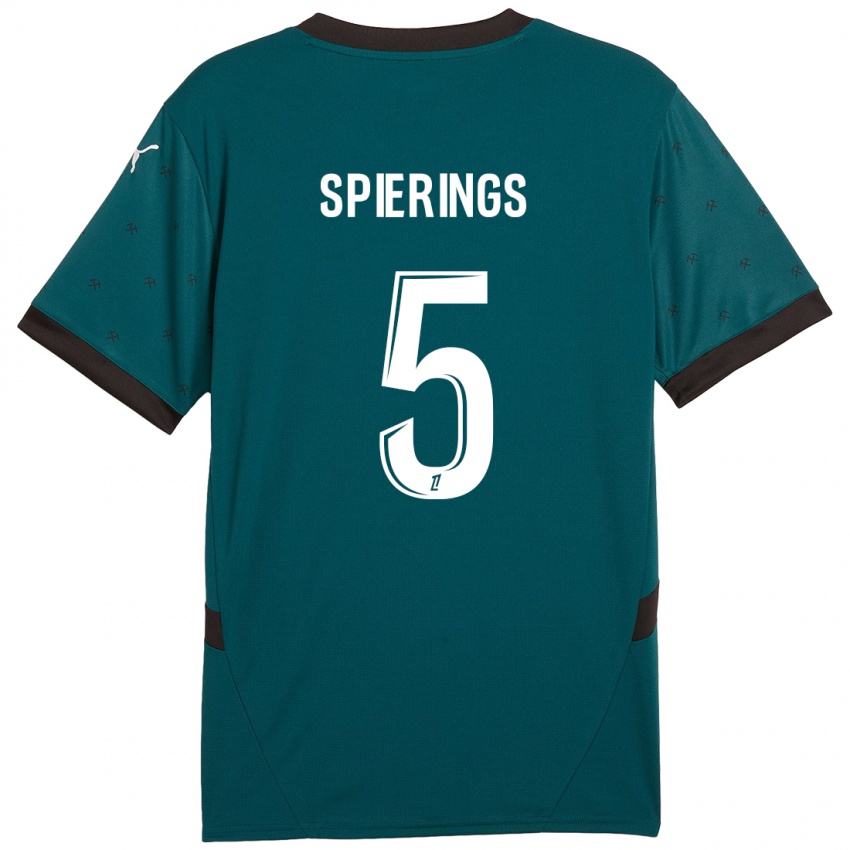 Enfant Maillot Stijn Spierings #5 Vert Foncé Tenues Extérieur 2024/25 T-Shirt Belgique