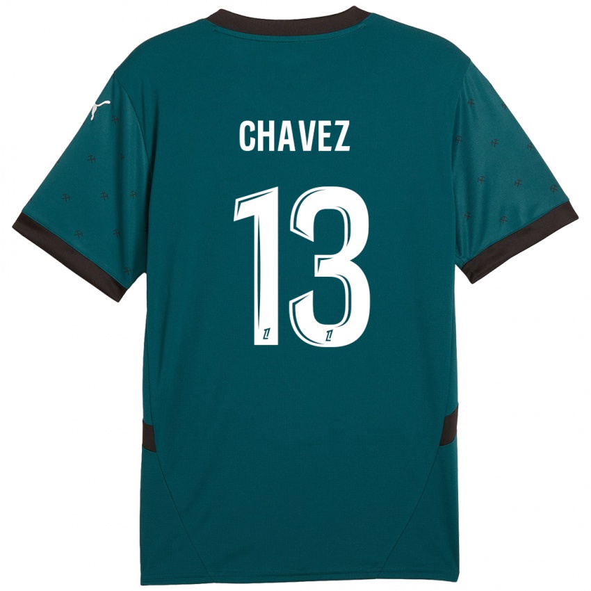 Enfant Maillot Jhoanner Chávez #13 Vert Foncé Tenues Extérieur 2024/25 T-Shirt Belgique