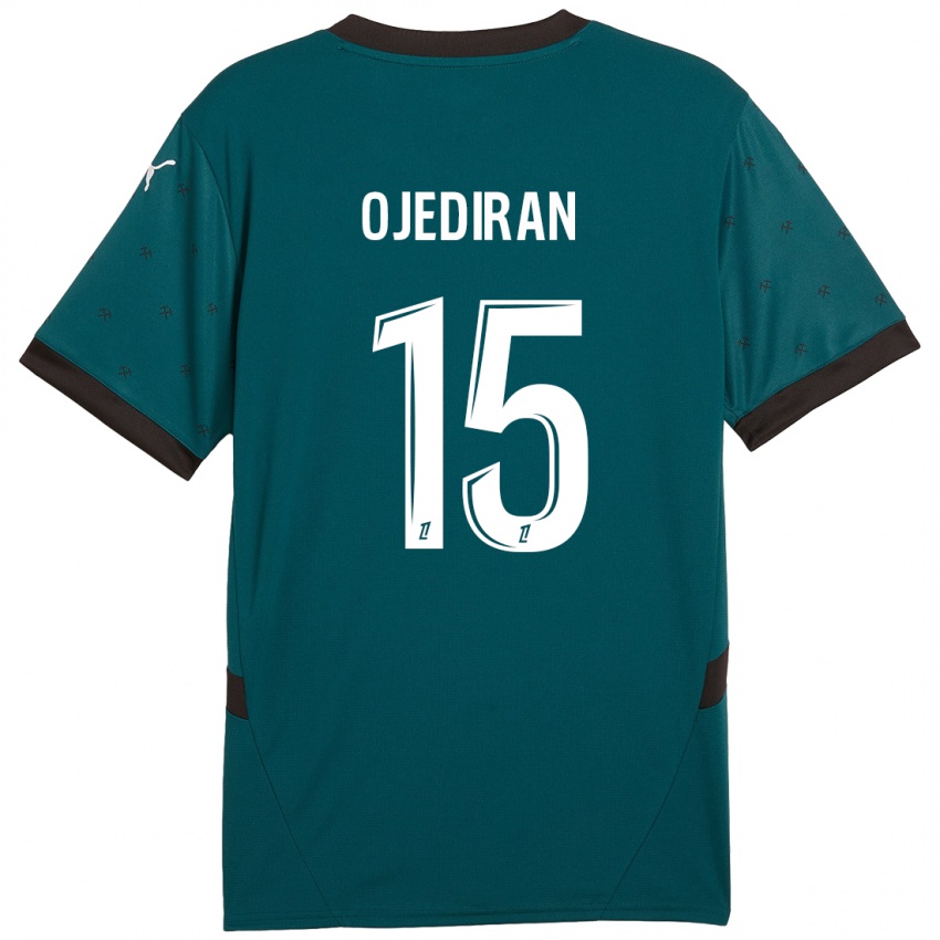 Enfant Maillot Hamzat Ojediran #15 Vert Foncé Tenues Extérieur 2024/25 T-Shirt Belgique