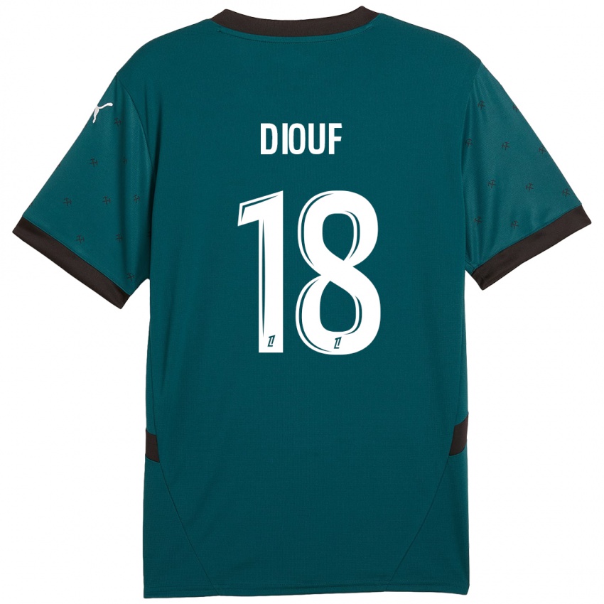 Enfant Maillot Andy Diouf #18 Vert Foncé Tenues Extérieur 2024/25 T-Shirt Belgique