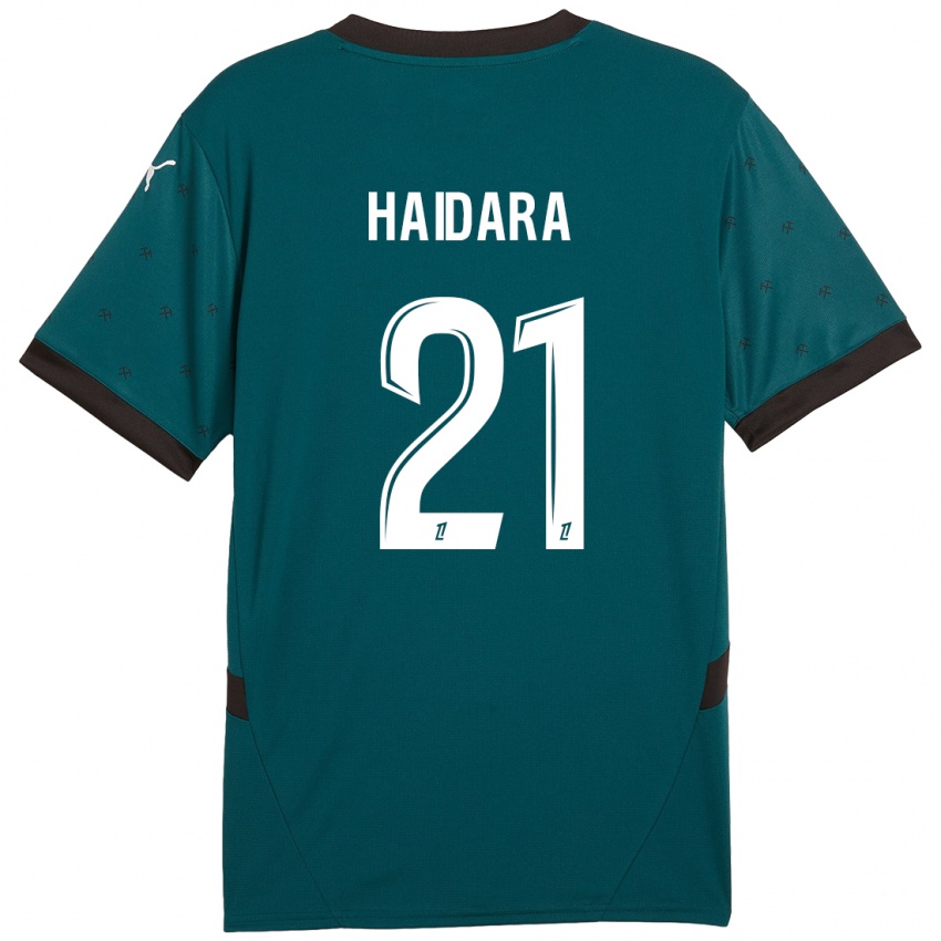 Enfant Maillot Massadio Haidara #21 Vert Foncé Tenues Extérieur 2024/25 T-Shirt Belgique