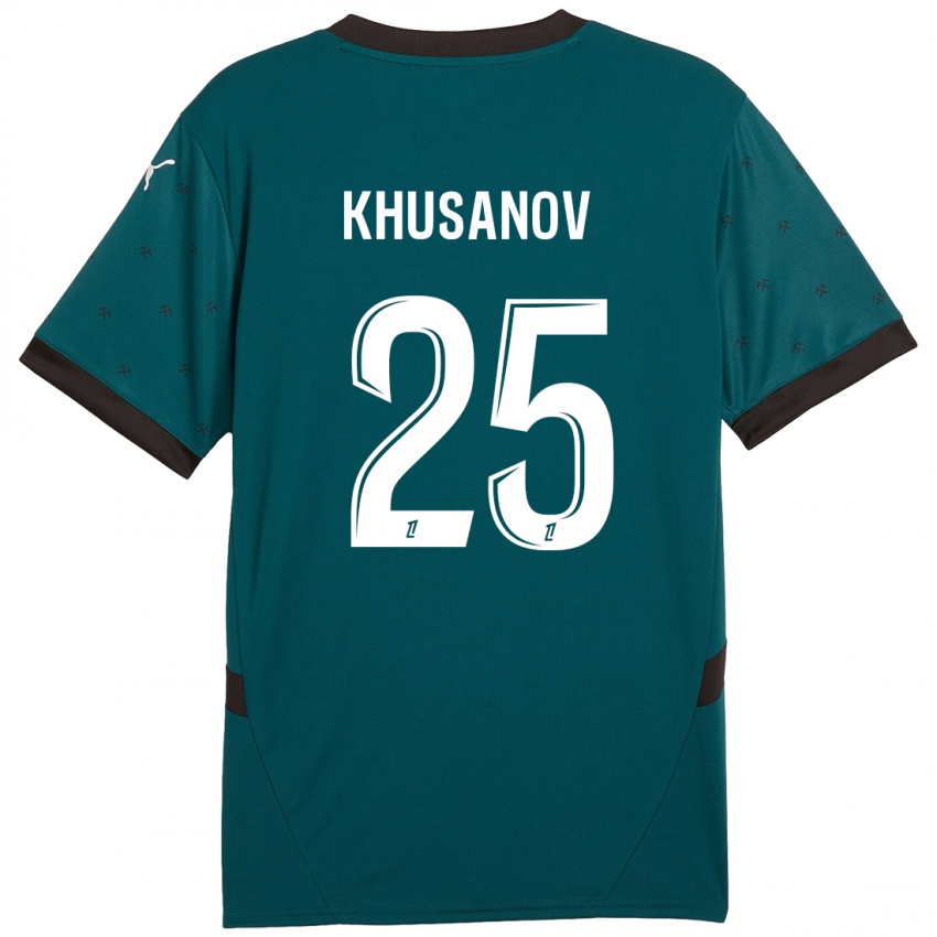 Enfant Maillot Abdukodir Khusanov #25 Vert Foncé Tenues Extérieur 2024/25 T-Shirt Belgique