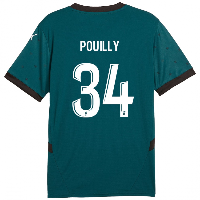 Kinderen Tom Pouilly #34 Donkergroen Uitshirt Uittenue 2024/25 T-Shirt België