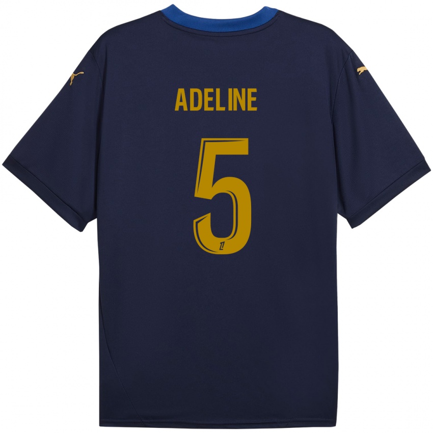 Enfant Maillot Martin Adeline #5 Bleu Marine Doré Tenues Extérieur 2024/25 T-Shirt Belgique