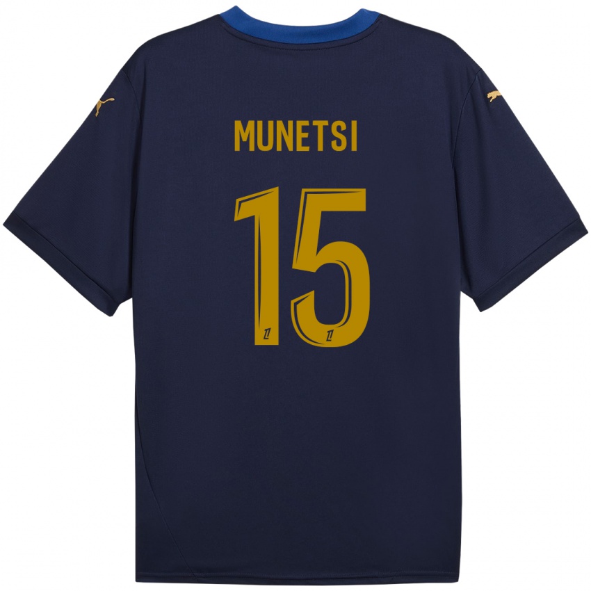 Kinderen Marshall Munetsi #15 Marineblauw Goud Uitshirt Uittenue 2024/25 T-Shirt België