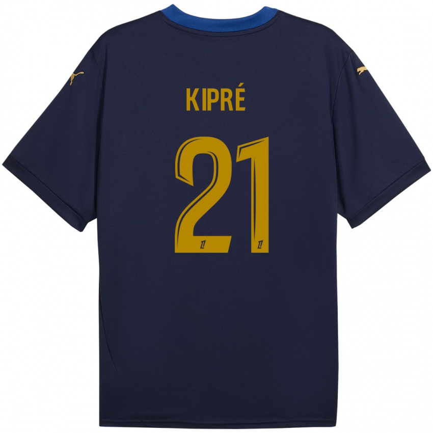 Kinderen Cédric Kipré #21 Marineblauw Goud Uitshirt Uittenue 2024/25 T-Shirt België