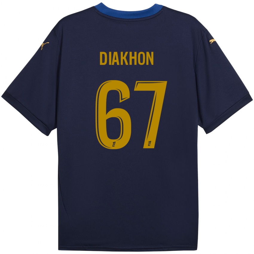 Enfant Maillot Mamadou Diakhon #67 Bleu Marine Doré Tenues Extérieur 2024/25 T-Shirt Belgique