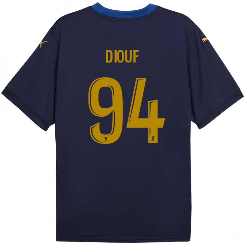 Kinderen Yehvann Diouf #94 Marineblauw Goud Uitshirt Uittenue 2024/25 T-Shirt België