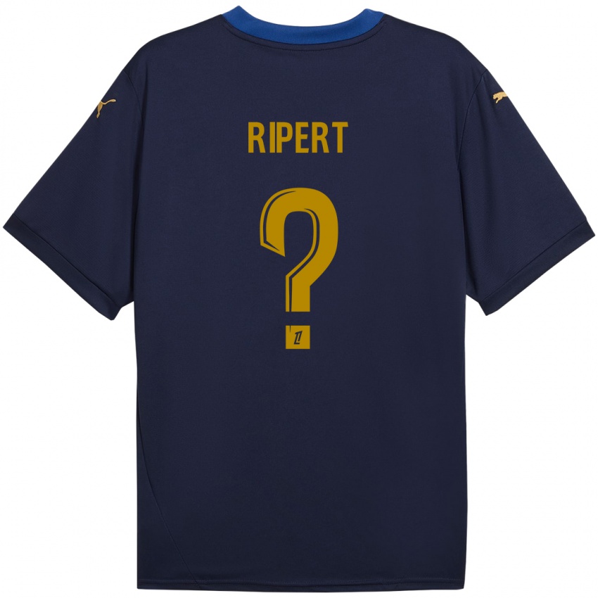 Kinderen Léo Ripert #0 Marineblauw Goud Uitshirt Uittenue 2024/25 T-Shirt België