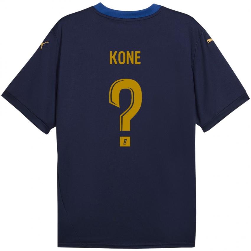 Kinderen Abdoul Koné #0 Marineblauw Goud Uitshirt Uittenue 2024/25 T-Shirt België