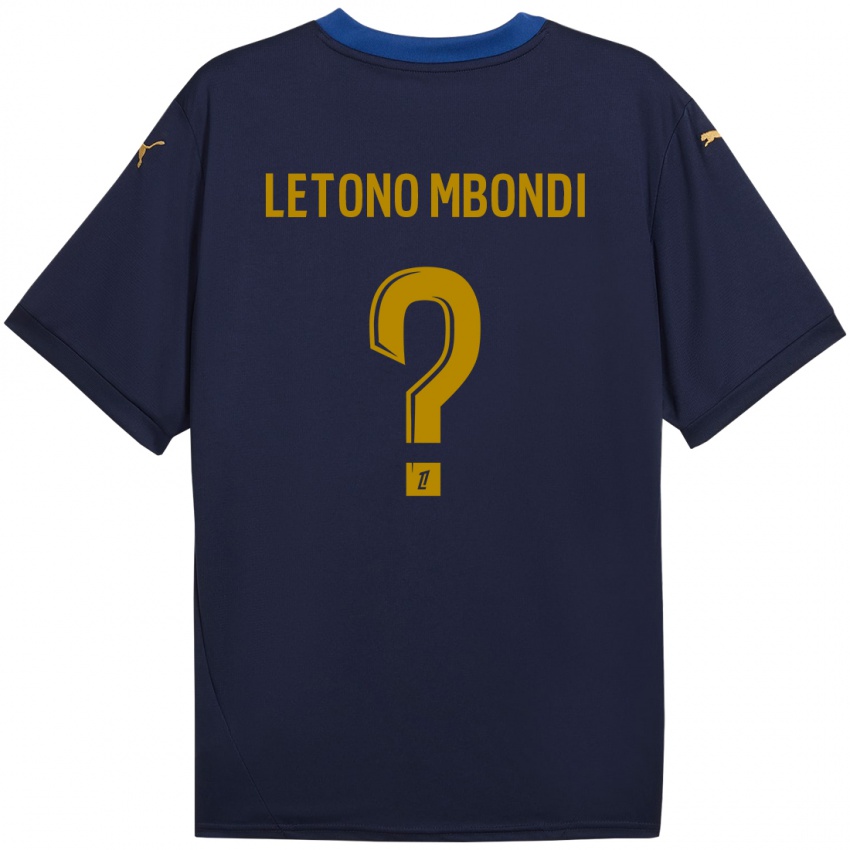 Kinderen Christ-Emmanuel Letono Mbondi #0 Marineblauw Goud Uitshirt Uittenue 2024/25 T-Shirt België