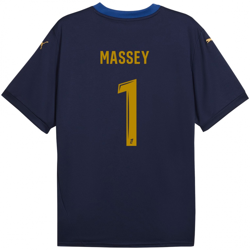 Kinderen Kayza Massey #1 Marineblauw Goud Uitshirt Uittenue 2024/25 T-Shirt België