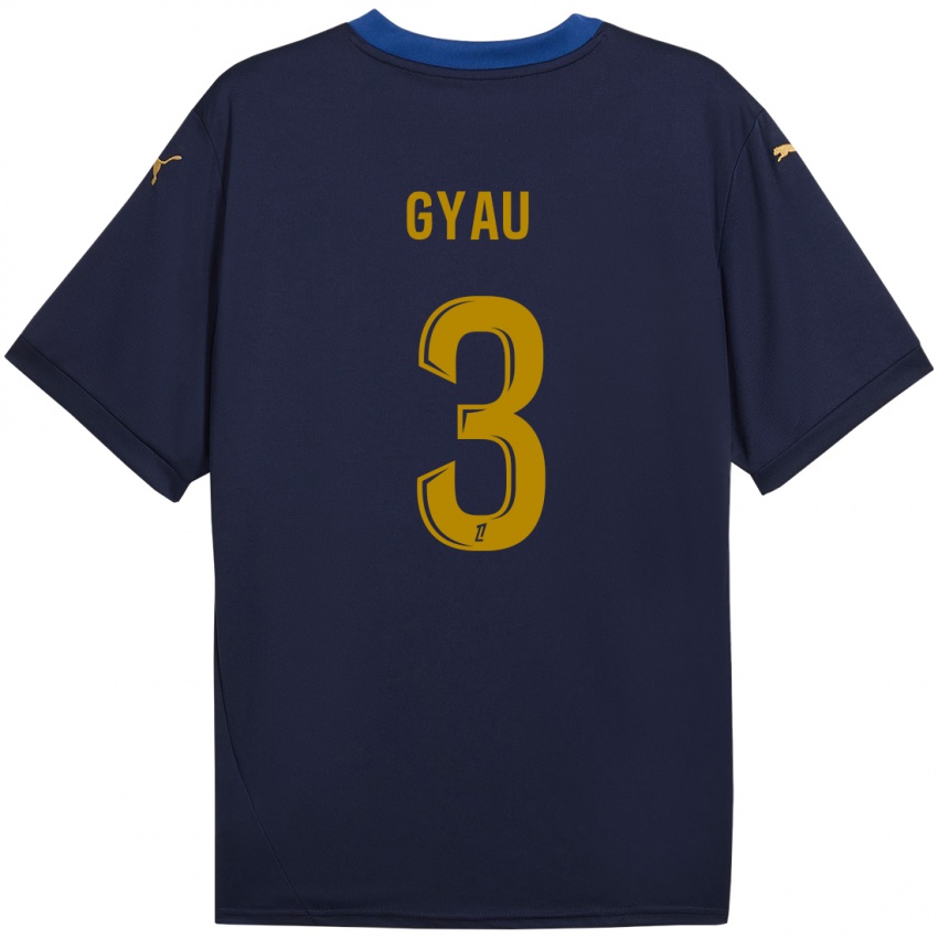 Kinderen Mia Gyau #3 Marineblauw Goud Uitshirt Uittenue 2024/25 T-Shirt België