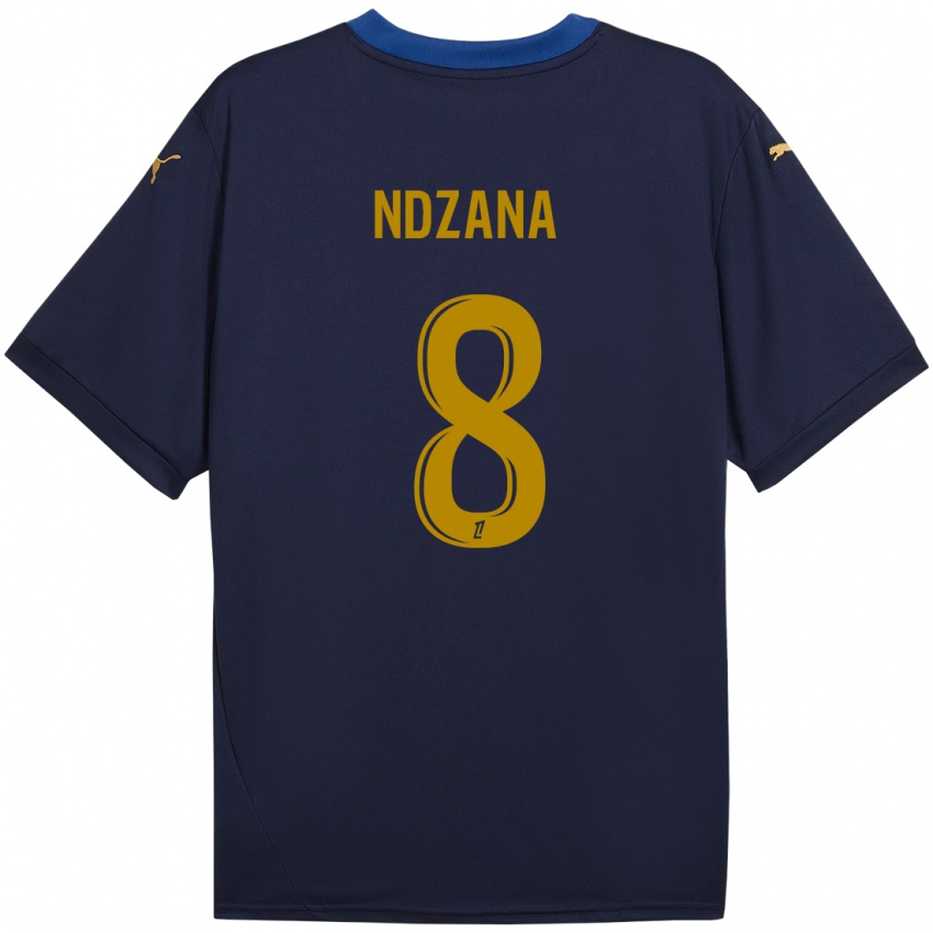 Kinderen Colette Ndzana Fegue #8 Marineblauw Goud Uitshirt Uittenue 2024/25 T-Shirt België