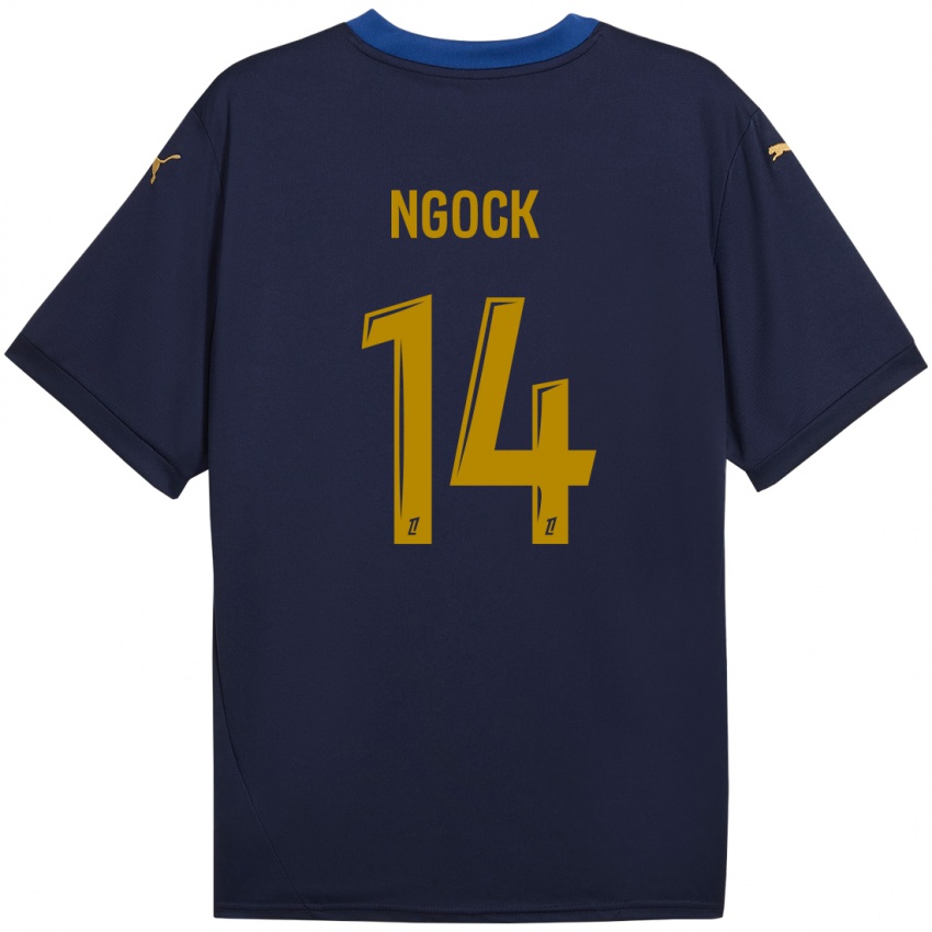 Kinderen Monique Ngock #14 Marineblauw Goud Uitshirt Uittenue 2024/25 T-Shirt België