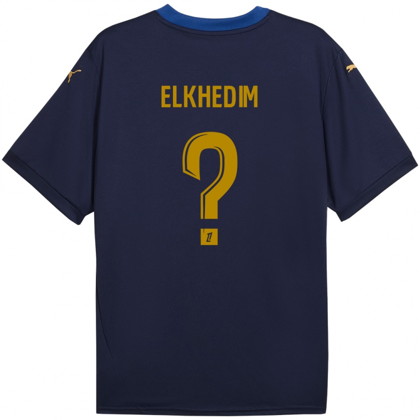 Kinder Abdenoor Elkhedim #0 Marineblau Gold Auswärtstrikot Trikot 2024/25 T-Shirt Belgien