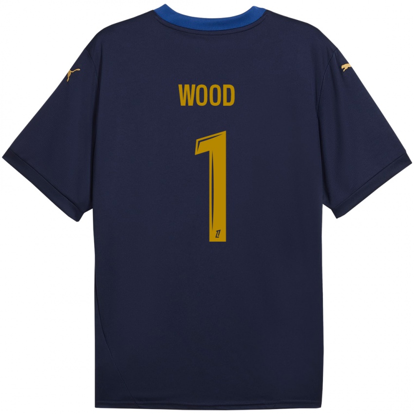 Kinderen Mackenzie Wood #1 Marineblauw Goud Uitshirt Uittenue 2024/25 T-Shirt België