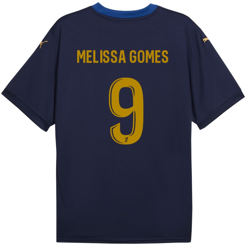 Kinder Melissa Ferreira Gomes #9 Marineblau Gold Auswärtstrikot Trikot 2024/25 T-Shirt Belgien