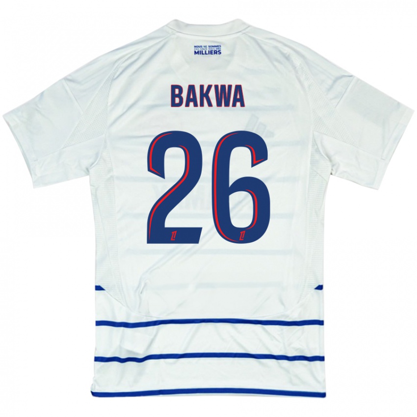 Kinderen Dilane Bakwa #26 Wit Blauw Uitshirt Uittenue 2024/25 T-Shirt België