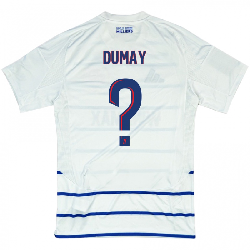 Kinderen Yoann Dumay #0 Wit Blauw Uitshirt Uittenue 2024/25 T-Shirt België