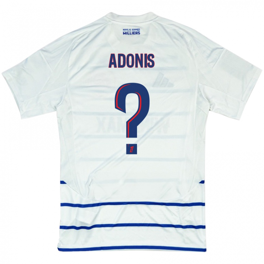 Kinderen Erwan Adonis #0 Wit Blauw Uitshirt Uittenue 2024/25 T-Shirt België