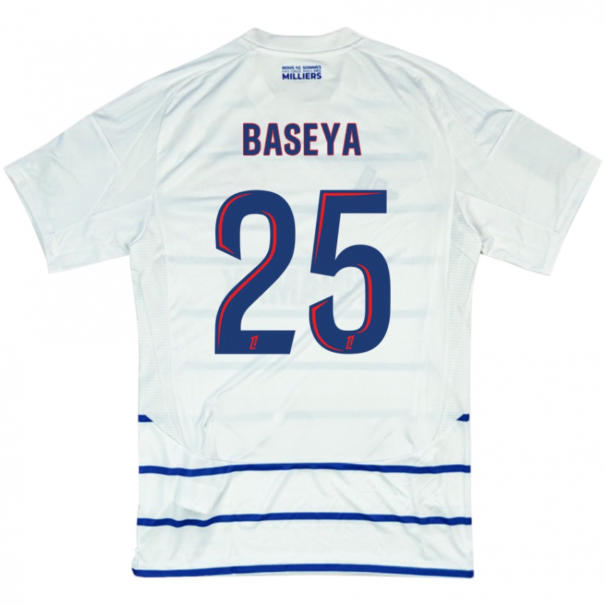 Kinderen Steven Baseya #25 Wit Blauw Uitshirt Uittenue 2024/25 T-Shirt België