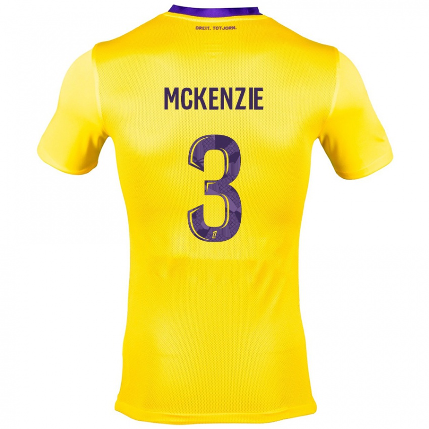 Kinderen Mark Mckenzie #3 Geel Paars Uitshirt Uittenue 2024/25 T-Shirt België