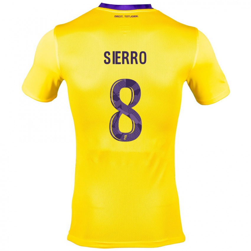 Kinder Vincent Sierro #8 Gelb Lila Auswärtstrikot Trikot 2024/25 T-Shirt Belgien