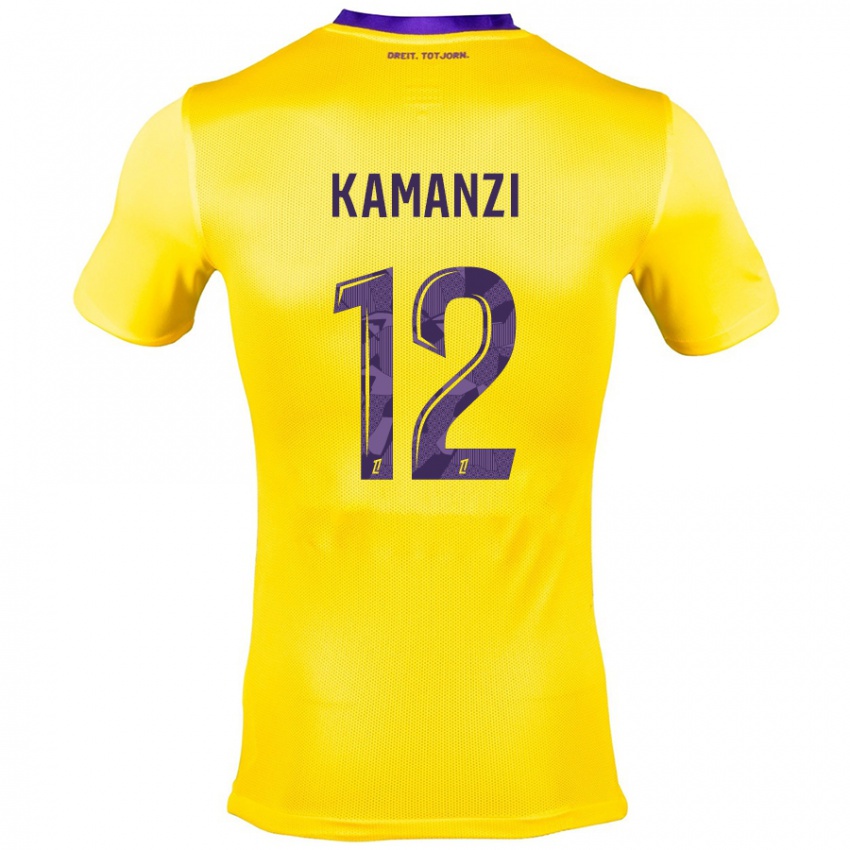 Kinderen Warren Kamanzi #12 Geel Paars Uitshirt Uittenue 2024/25 T-Shirt België