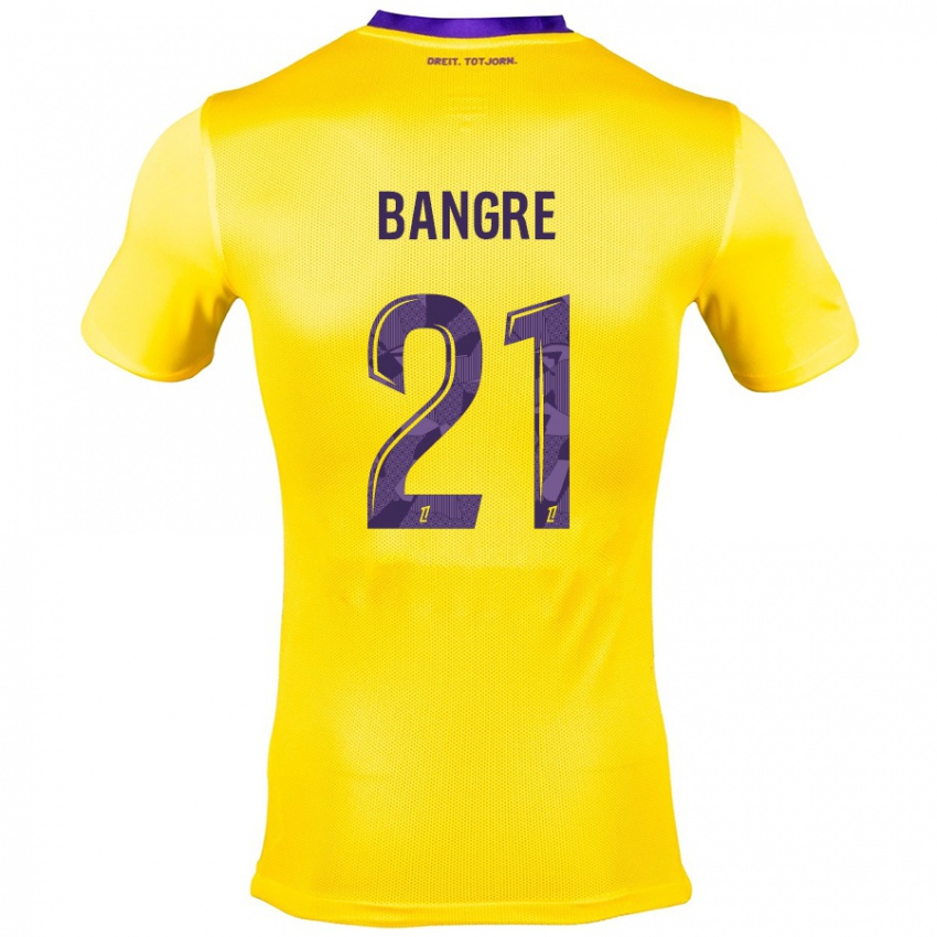 Kinderen Mamady Bangré #21 Geel Paars Uitshirt Uittenue 2024/25 T-Shirt België