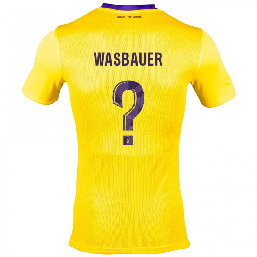 Kinder Nicolas Wasbauer #0 Gelb Lila Auswärtstrikot Trikot 2024/25 T-Shirt Belgien