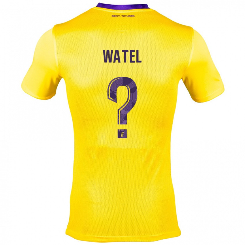 Kinderen Kylian Watel #0 Geel Paars Uitshirt Uittenue 2024/25 T-Shirt België